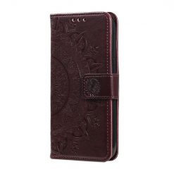 Lacné Kryty | Peňaženkové puzdro Embossing Pattern Mandala Flower hnedé – Motorola Moto G85 5G | Lacné Kryty