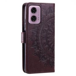 Lacné Kryty | Peňaženkové puzdro Embossing Pattern Mandala Flower hnedé – Motorola Moto G85 5G | Lacné Kryty