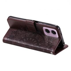 Lacné Kryty | Peňaženkové puzdro Embossing Pattern Mandala Flower hnedé – Motorola Moto G85 5G | Lacné Kryty