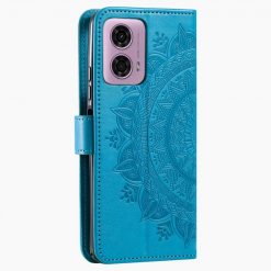 Peňaženkové puzdro Embossing Pattern Mandala Flower modré – Motorola Moto G85 5G | Lacné Kryty Lacné Kryty | Peňaženkové puzdro Embossing Pattern Mandala Flower modré – Motorola Moto G85 5G | Lacné Kryty