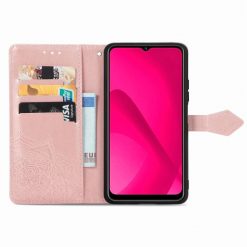 Lacné Kryty | Peňaženkové puzdro Embossing Pattern Mandala Flower ružové – T Phone 2 Pro | Lacné Kryty