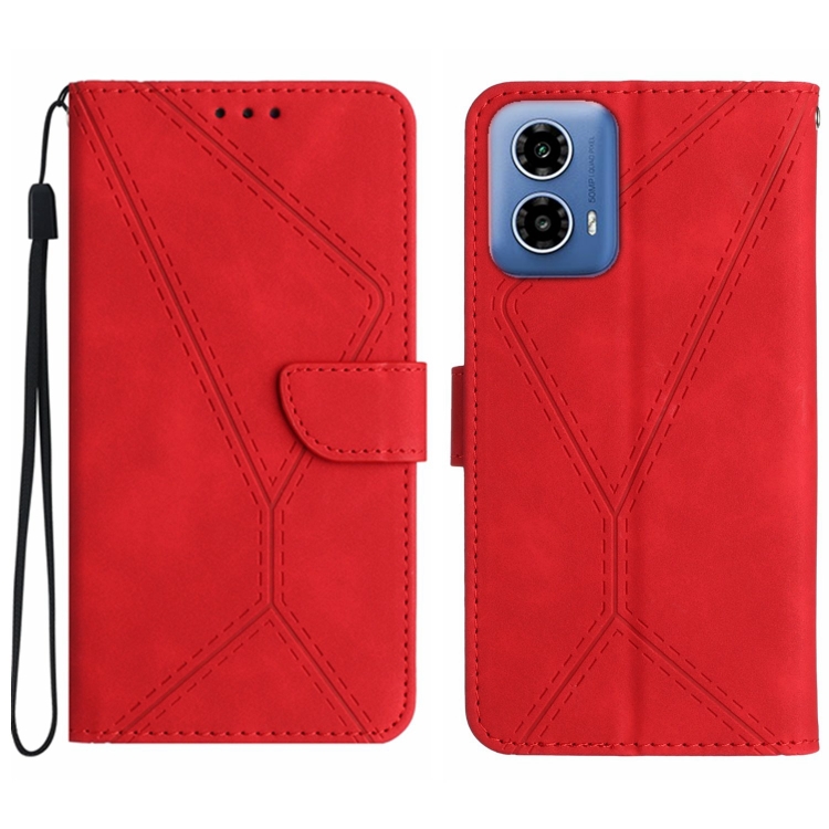 Peňaženkové puzdro Embossing Pattern Stitchy case červené – Motorola Moto G85 5G