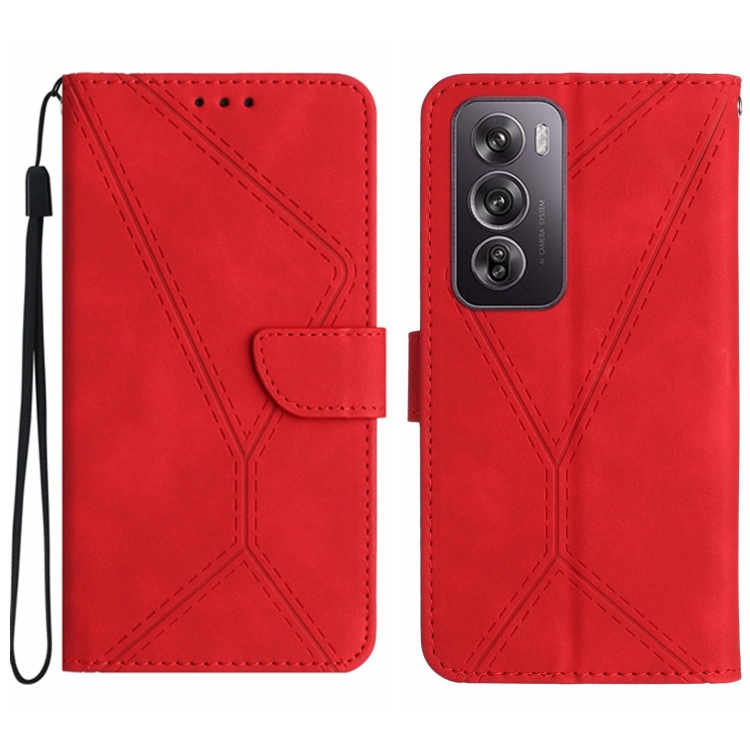 Peňaženkové puzdro Embossing Pattern Stitchy case červené – Oppo Reno 12