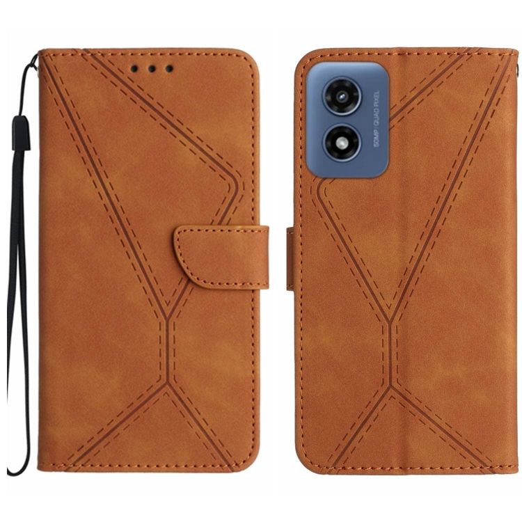 Peňaženkové puzdro Embossing Pattern Stitchy case hnedé – Motorola Moto E14