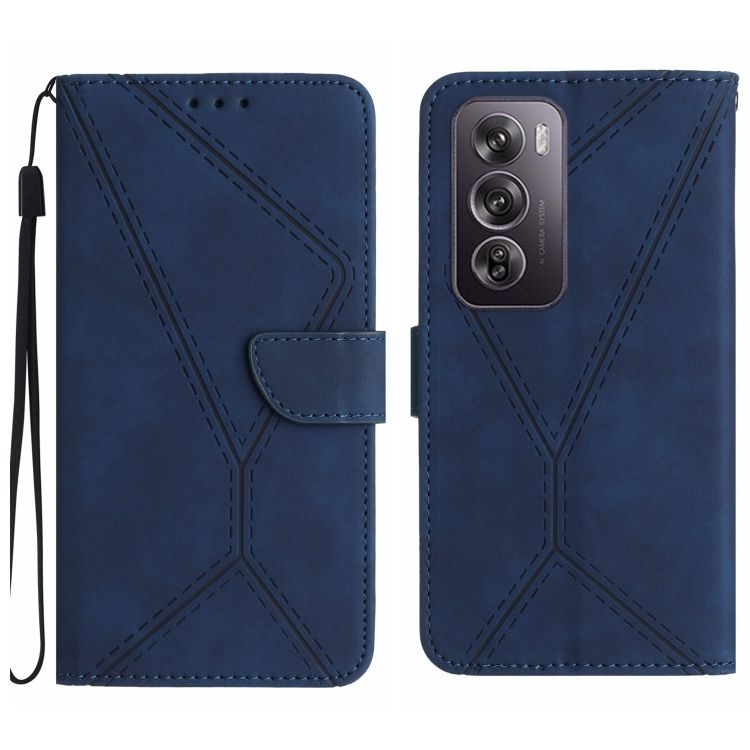 Peňaženkové puzdro Embossing Pattern Stitchy case modré – Oppo Reno 12 Pro