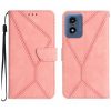 Lacné Kryty | Peňaženkové puzdro Embossing Pattern Stitchy case hnedé – Motorola Moto E14 | Lacné Kryty