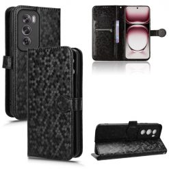 Lacné Kryty | Peňaženkové puzdro Honeycomb Dot Texture Case čierne – Oppo Reno 12 Pro | Lacné Kryty
