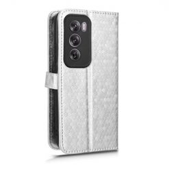 Peňaženkové puzdro Honeycomb Dot Texture Case strieborné – Oppo Reno 12 Pro | Lacné Kryty Lacné Kryty | Peňaženkové puzdro Honeycomb Dot Texture Case strieborné – Oppo Reno 12 Pro | Lacné Kryty