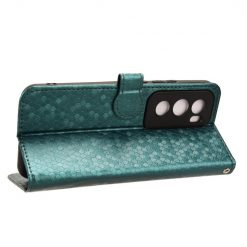 Lacné Kryty | Peňaženkové puzdro Honeycomb Dot Texture Case zelené – Oppo Reno 12 Pro | Lacné Kryty
