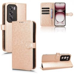 Lacné Kryty | Peňaženkové puzdro Honeycomb Dot Texture Case zlaté – Oppo Reno 12 | Lacné Kryty