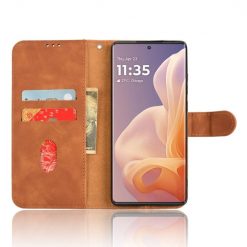 Lacné Kryty | Peňaženkové puzdro Solid hnedé – Motorola Moto G85 5G | Lacné Kryty
