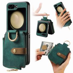 Lacné Kryty | Peňaženkové puzdro Unique Wallet zelené – Samsung Galaxy Z Flip 6 / Z Flip 7 FE | Lacné Kryty