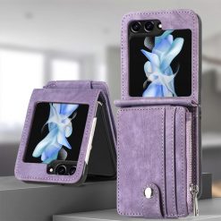 Peňaženkové puzdro Zipper Wallet fialové – Samsung Galaxy Z Flip 6 / Z Flip 7 FE | Lacné Kryty Lacné Kryty | Peňaženkové puzdro Zipper Wallet fialové – Samsung Galaxy Z Flip 6 / Z Flip 7 FE | Lacné Kryty