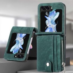 Peňaženkové puzdro Zipper Wallet zelené – Samsung Galaxy Z Flip 6 / Z Flip 7 FE | Lacné Kryty Lacné Kryty | Peňaženkové puzdro Zipper Wallet zelené – Samsung Galaxy Z Flip 6 / Z Flip 7 FE | Lacné Kryty