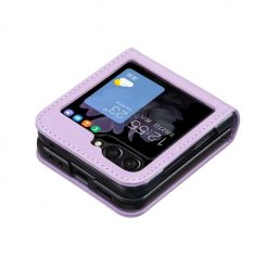 Lacné Kryty | Puzdro Embossing Pattern Motýľ fialové – Samsung Galaxy Z Flip 6 / Z Flip 7 FE | Lacné Kryty