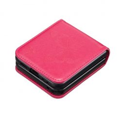 Lacné Kryty | Puzdro Embossing Pattern Motýľ tmavoružové – Samsung Galaxy Z Flip 6 / Z Flip 7 FE | Lacné Kryty