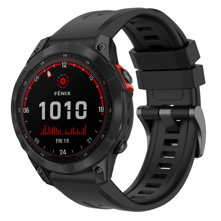 Remienok Solid Wristband čierny pre Garmin Fenix 7 Solar