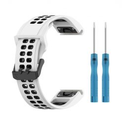 Lacné Kryty | Remienok Sport Wristband bielo-čierny pre Garmin Fenix 7S / 6S / 5S | Lacné Kryty