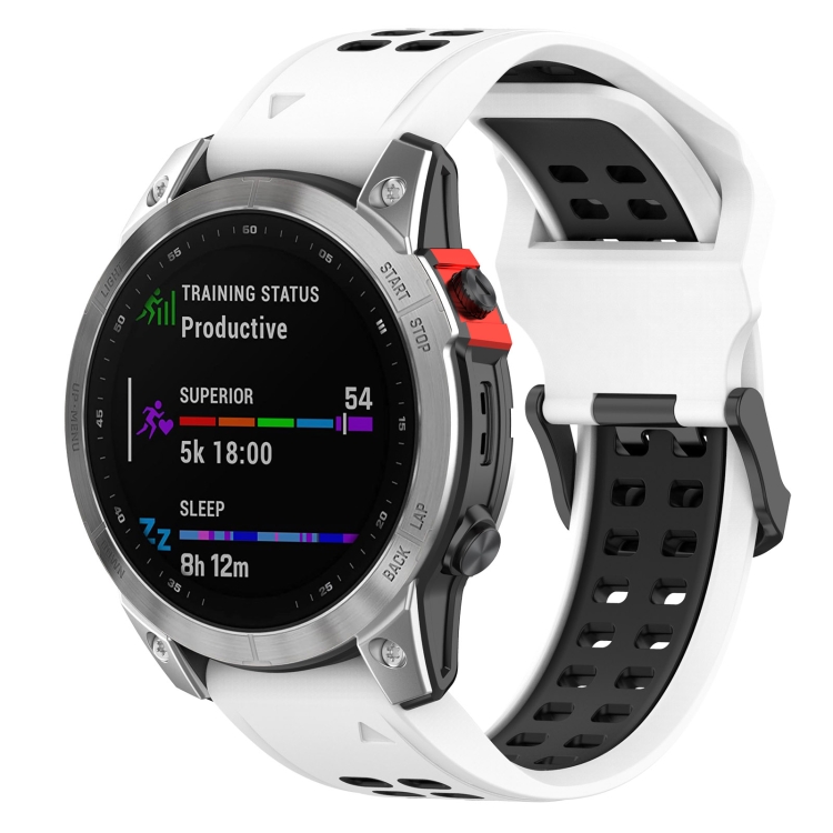 Remienok Sport Wristband bielo-čierny pre Garmin Fenix 7S / 6S / 5S