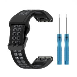 Lacné Kryty | Remienok Sport Wristband čierno-sivý pre Garmin Fenix 7S / 6S / 5S | Lacné Kryty