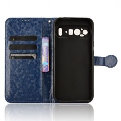 Lacné Kryty | Peňaženkové puzdro Honeycomb Dot Texture Case modré – Google Pixel 9 | Lacné Kryty