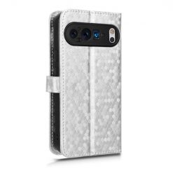 Lacné Kryty | Peňaženkové puzdro Honeycomb Dot Texture Case strieborné – Google Pixel 9 Pro | Lacné Kryty