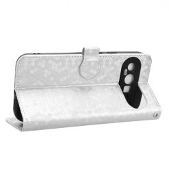 Lacné Kryty | Peňaženkové puzdro Honeycomb Dot Texture Case strieborné – Google Pixel 9 Pro | Lacné Kryty