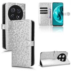 Lacné Kryty | Peňaženkové puzdro Honeycomb Dot Texture Case strieborné – Huawei Nova 12i | Lacné Kryty