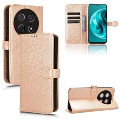 Lacné Kryty | Peňaženkové puzdro Honeycomb Dot Texture Case zlaté – Huawei Nova 12i | Lacné Kryty