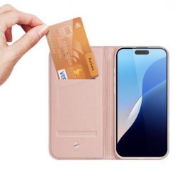 Lacné Kryty | Peňaženkové puzdro Dux Ducis Skin Pro ružové – Apple iPhone 16 Pro Max | Lacné Kryty