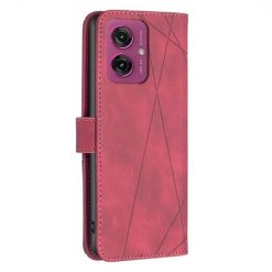Lacné Kryty | Knižkové puzdro Rhombus červené – Motorola Moto G55 5G | Lacné Kryty