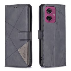 Knižkové puzdro Rhombus čierne – Motorola Moto G55 5G | Lacné Kryty Lacné Kryty | Knižkové puzdro Rhombus čierne – Motorola Moto G55 5G | Lacné Kryty