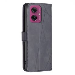 Knižkové puzdro Rhombus čierne – Motorola Moto G55 5G | Lacné Kryty Lacné Kryty | Knižkové puzdro Rhombus čierne – Motorola Moto G55 5G | Lacné Kryty