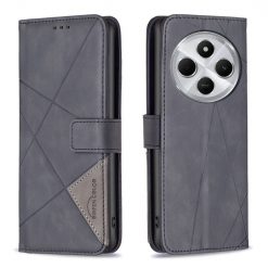 Lacné Kryty | Knižkové puzdro Rhombus čierne – Xiaomi Redmi 14C / Poco C75 | Lacné Kryty