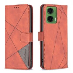 Lacné Kryty | Knižkové puzdro Rhombus hnedé – Motorola Moto G35 5G | Lacné Kryty