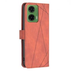 Lacné Kryty | Knižkové puzdro Rhombus hnedé – Motorola Moto G35 5G | Lacné Kryty