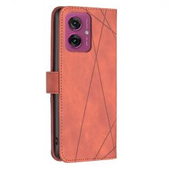 Lacné Kryty | Knižkové puzdro Rhombus hnedé – Motorola Moto G55 5G | Lacné Kryty