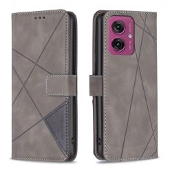 Lacné Kryty | Knižkové puzdro Rhombus sivé – Motorola Moto G55 5G | Lacné Kryty