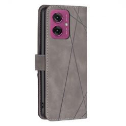 Lacné Kryty | Knižkové puzdro Rhombus sivé – Motorola Moto G55 5G | Lacné Kryty