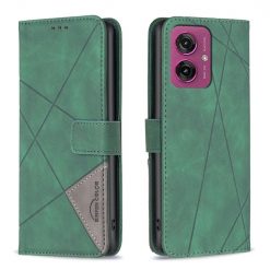 Lacné Kryty | Knižkové puzdro Rhombus zelené – Motorola Moto G55 5G | Lacné Kryty