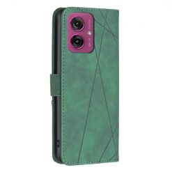 Lacné Kryty | Knižkové puzdro Rhombus zelené – Motorola Moto G55 5G | Lacné Kryty