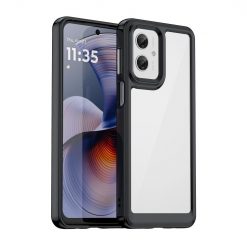 Lacné Kryty | Ochranný kryt Colorful Acrylic case čierny – Motorola Moto G55 5G | Lacné Kryty