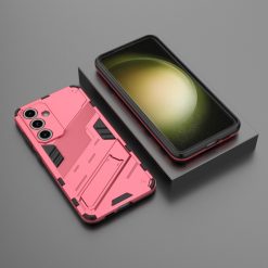 Odolný Kryt Punk armor case ružový – Samsung Galaxy S24 FE | Lacné Kryty Lacné Kryty | Odolný Kryt Punk armor case ružový – Samsung Galaxy S24 FE | Lacné Kryty