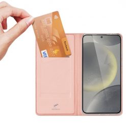Lacné Kryty | Peňaženkové puzdro Dux Ducis Skin Pro ružové – Samsung Galaxy S24 FE | Lacné Kryty