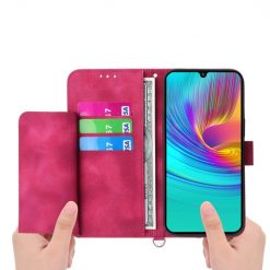 Lacné Kryty | Samsung Galaxy A16 4G/5G / Samsung Galaxy A17 5G Peňaženkové puzdro Embossing Pattern Flowery Mandala bordové | Lacné Kryty