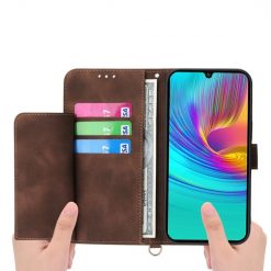 Lacné Kryty | Samsung Galaxy A16 4G/5G / Samsung Galaxy A17 5G Peňaženkové puzdro Embossing Pattern Flowery Mandala hnedé | Lacné Kryty