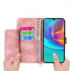 Lacné Kryty | Samsung Galaxy A16 4G/5G / Samsung Galaxy A17 5G Peňaženkové puzdro Embossing Pattern Flowery Mandala ružové | Lacné Kryty