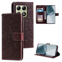 Peňaženkové puzdro Embossing Pattern Mandala Flower hnedé – Xiaomi 14T | Lacné Kryty Lacné Kryty | Peňaženkové puzdro Embossing Pattern Mandala Flower hnedé – Xiaomi 14T | Lacné Kryty