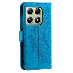 Lacné Kryty | Peňaženkové puzdro Embossing Pattern Mandala Flower modré – Xiaomi 14T Pro | Lacné Kryty