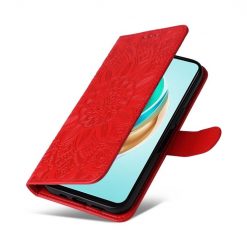 Lacné Kryty | Peňaženkové puzdro Embossing Pattern Slnečnica červené – Honor X6b | Lacné Kryty